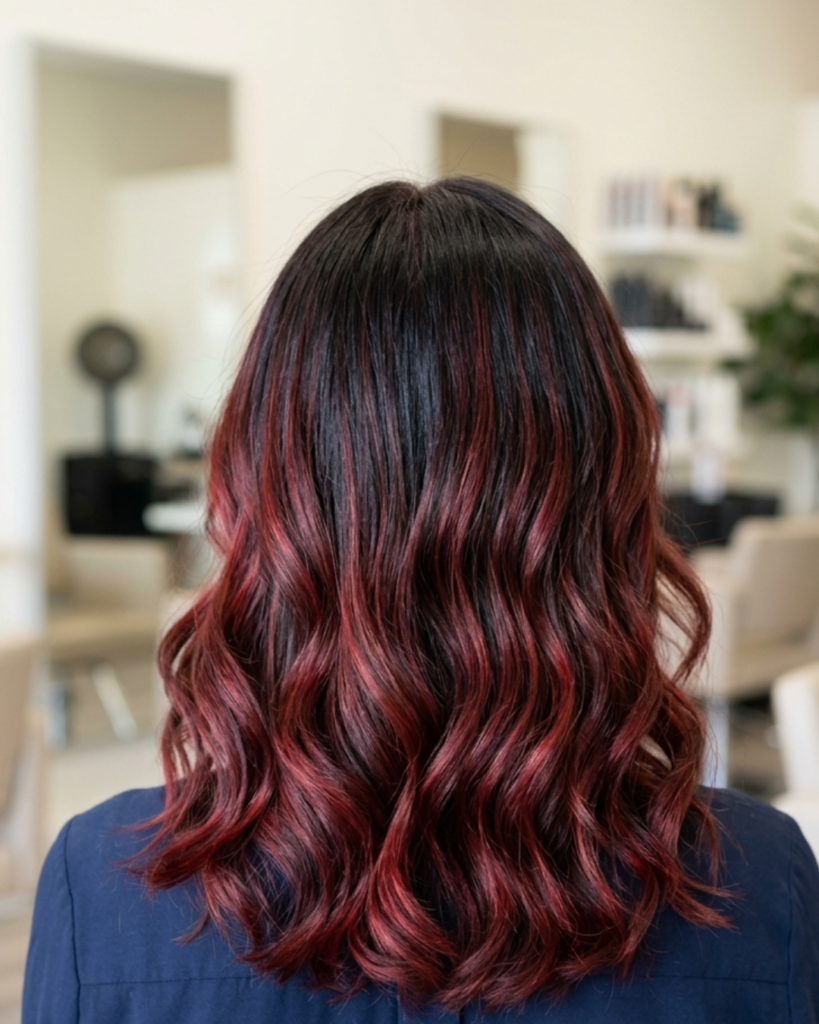 Hair with Cherry Red