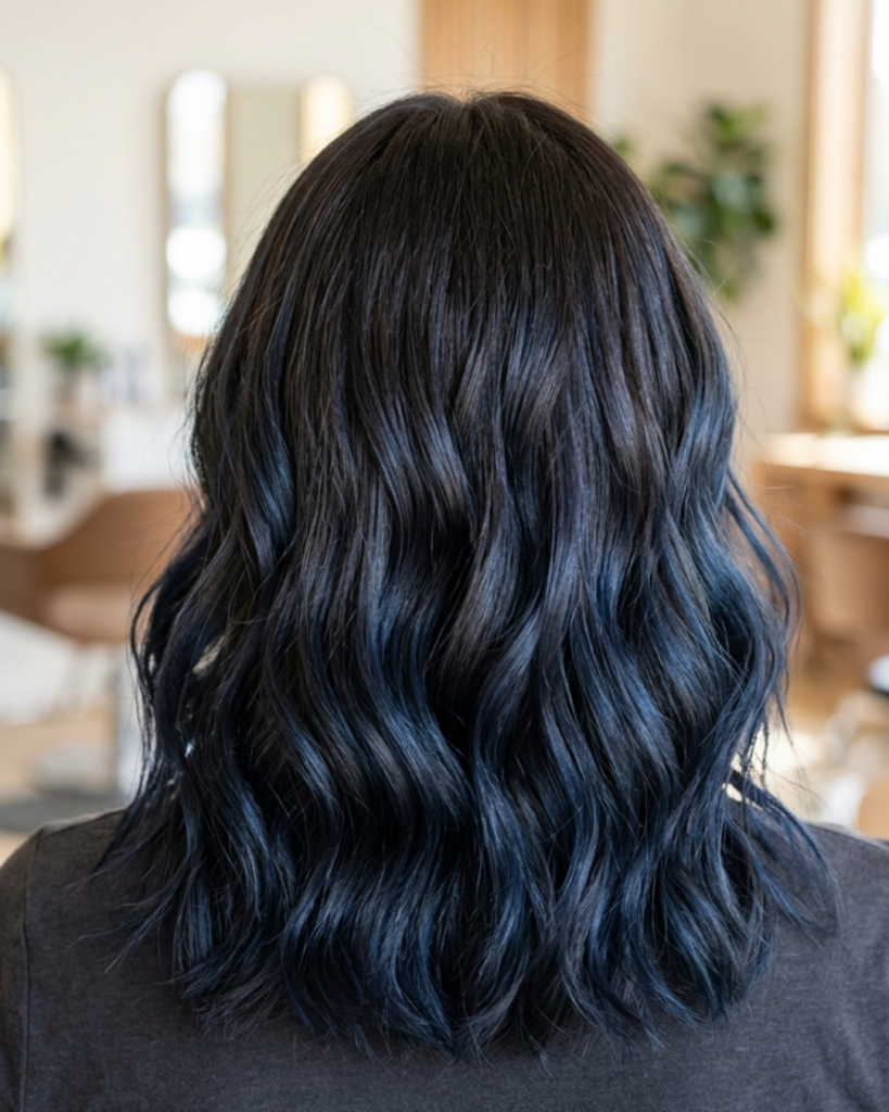 Midnight Navy Hair Color idea