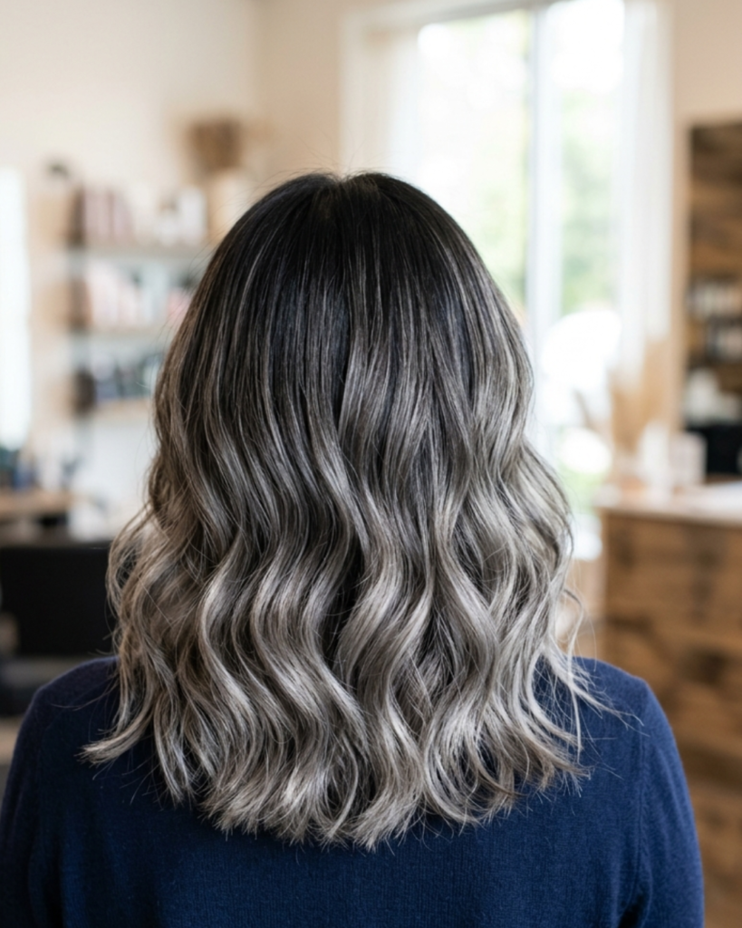 Pewter Highlights Hair Color
