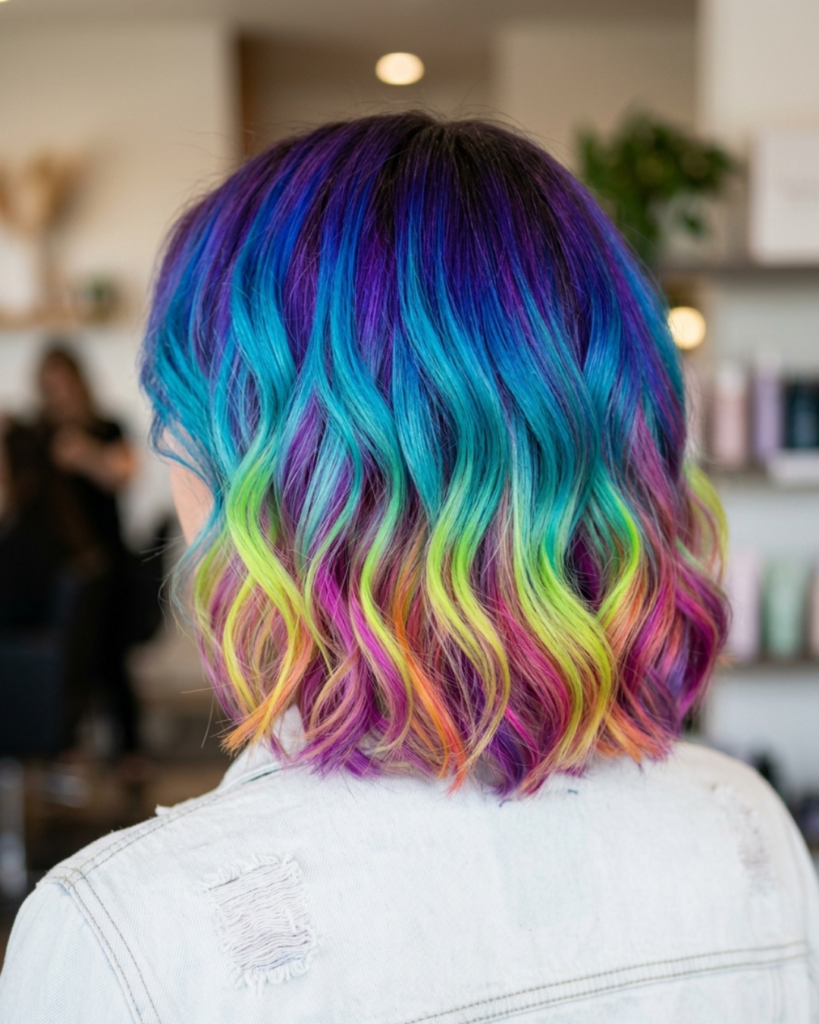 Vivid All-Over Color on Short Hair