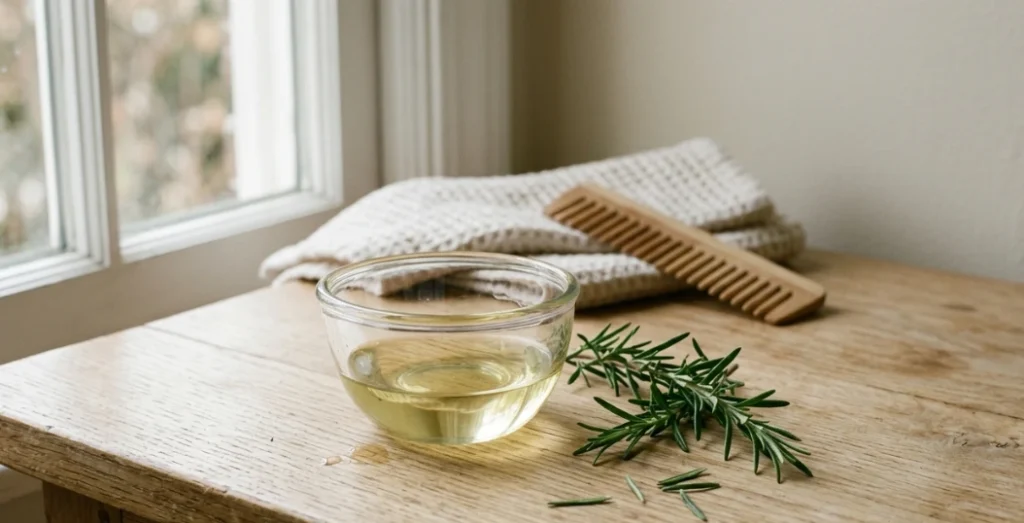ingredients for making rosemary oil at home